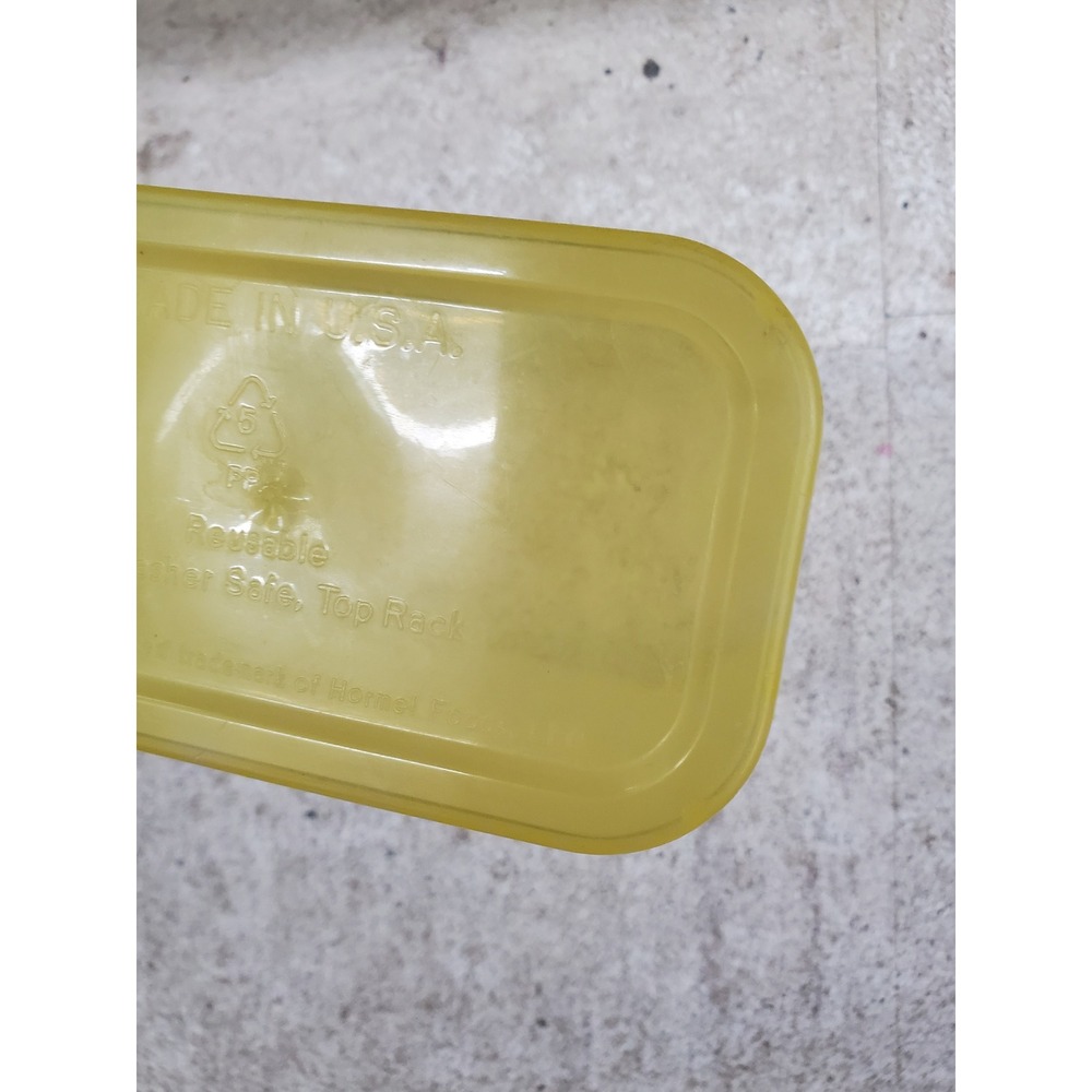 SPAM Brand Yellow Plastic Reusable Food Storage Container with Lid Made in USA - Picture 9 of 14